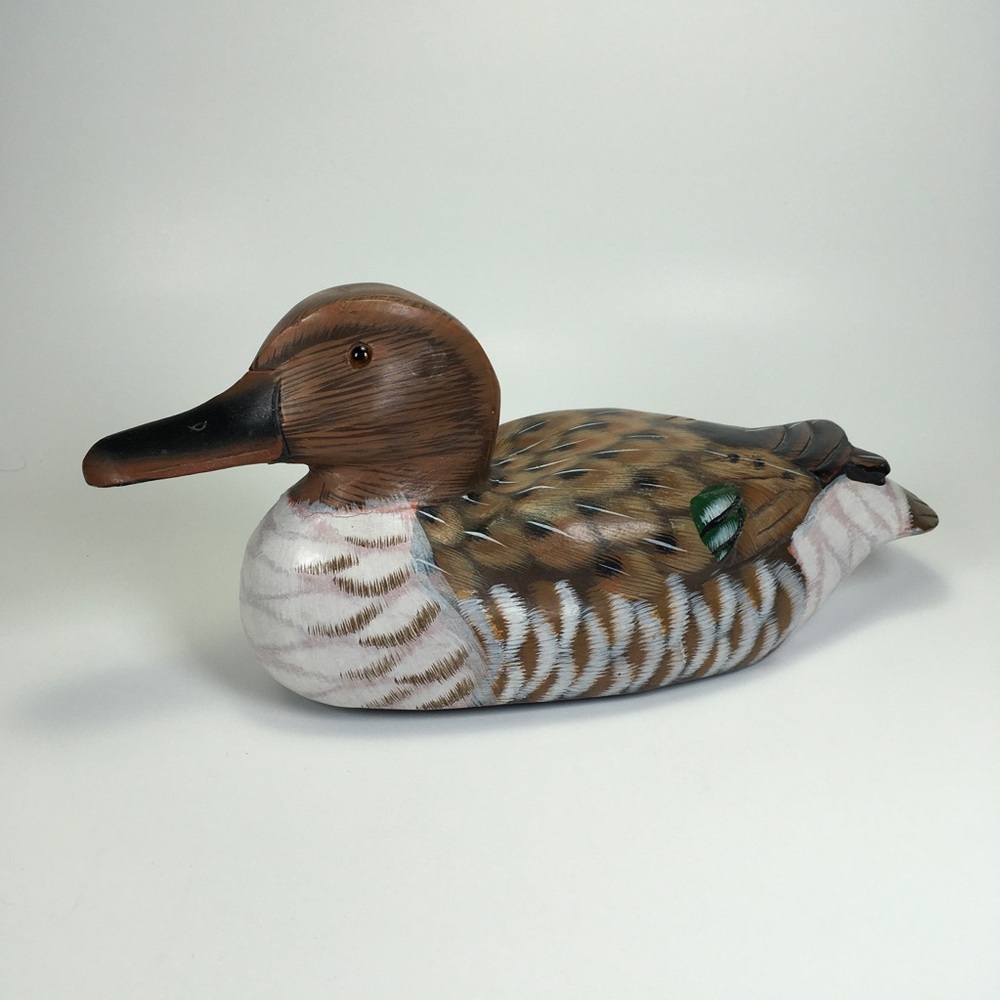 Vintage Hand Painted Wood Duck Decoy Signed